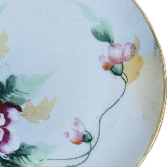 Floral Decorative Plate with Gold Accents - Picture 3 of 6